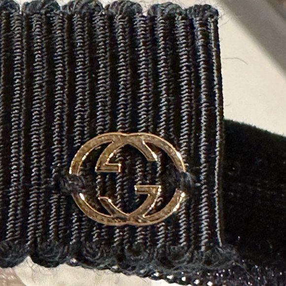 GUCCI Velvet Headband With Crystal Bow NEW main image 11